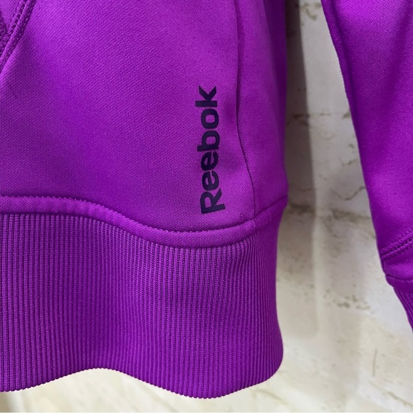 Reebok Purple Color Block Zipper Hooded Fleece Jacket - Picture 6 of 14